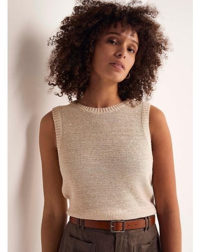 Contemporaine Ribbon Knit Sweater Vest - Brown