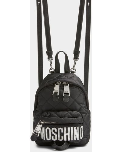 Moschino Small Quilted Backpack - White