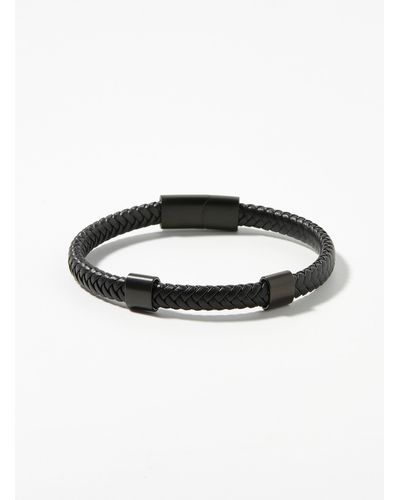 Le 31 Black Braided Leather Bracelet