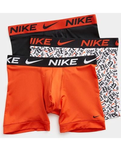 Nike Essential Micro Patterned And Solid Boxer Brief 3 - Orange