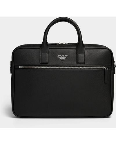 Emporio Armani Regenerated Leather Briefcase - Black