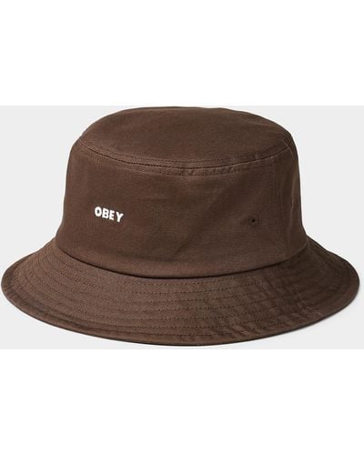Obey Embroidered Logo Bucket Hat - Brown