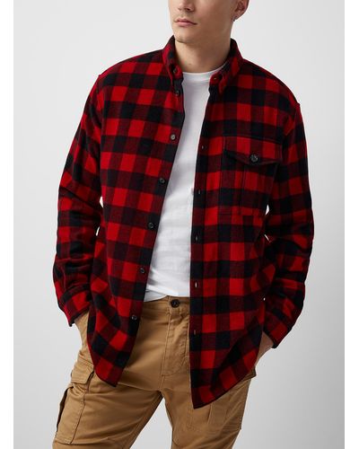 DSquared² Red Checkered Wool Overcoat