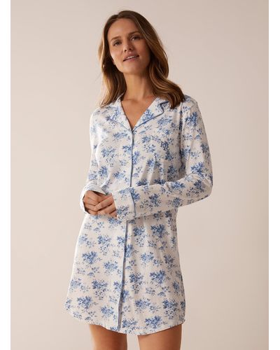 Ralph Lauren Bluish Flowers Sleepshirt - Blue