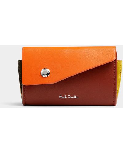Paul Smith Coloured Block Leather Mini Wallet - Orange