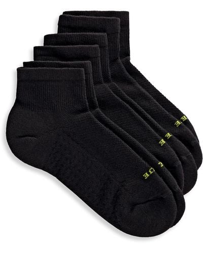 Hue Air Ankle Socks Set Of 3 - Black