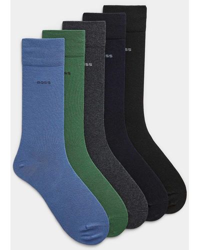 BOSS Neutral And Colourful Dress Socks 5 - Blue