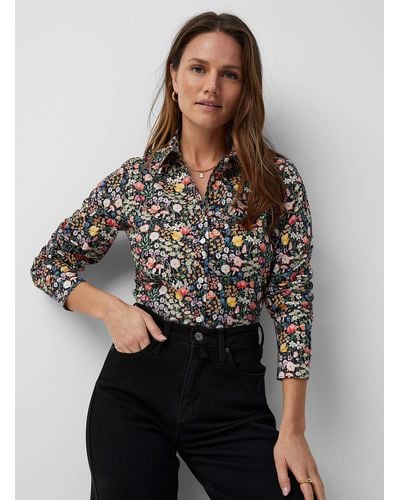 Contemporaine Silky Blooming Shirt Made With Liberty Fabric - Yellow
