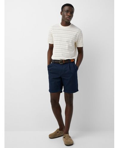 Le 31 Pleated Chino Short - Blue