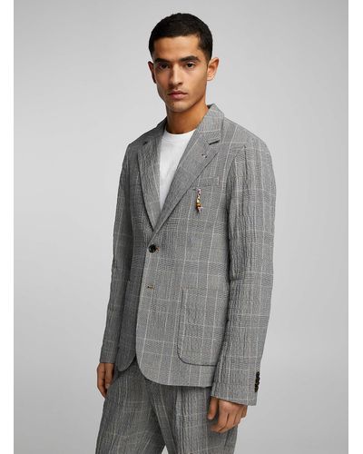 Scotch & Soda Prince Of Wales Seersucker Jacket - Grey