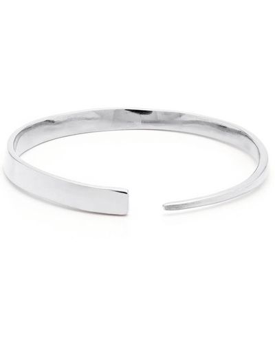Obakki Silver Upcycled Brass Asymmetrical Bracelet - White