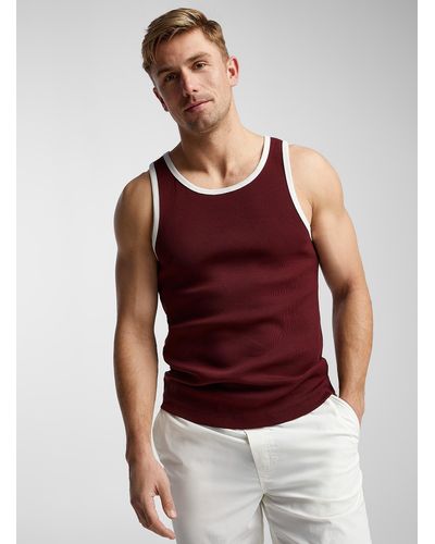 Le 31 Trimmed Ribbed Tank - Red