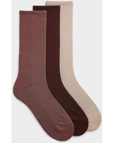 Le 31 Solid Organic Cotton Socks 3 - Brown