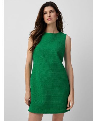 Contemporaine Vibrant Green Tweed Dress