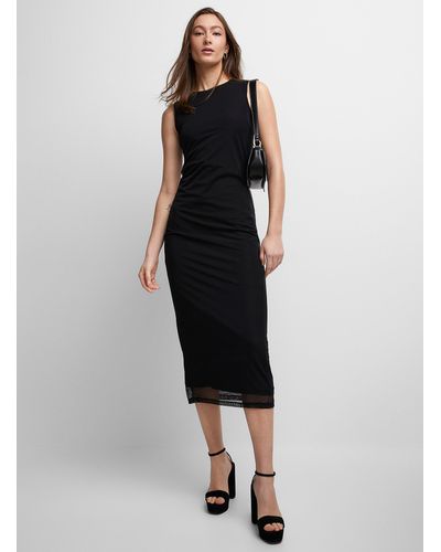 Icône Sleeveless Micromesh Maxi Dress - Black