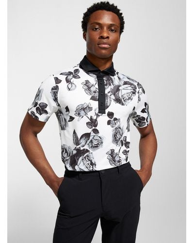 G/FORE Grey Scale Rose Golf Polo - White