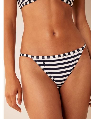 Polo Ralph Lauren Striped Piqué Bikini Bottom - Blue