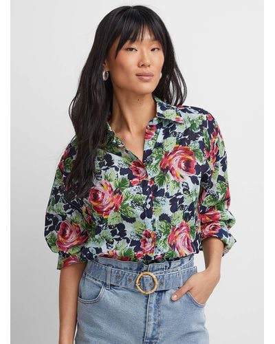 Icône Luxurious Bloom Loose Shirt - Multicolour