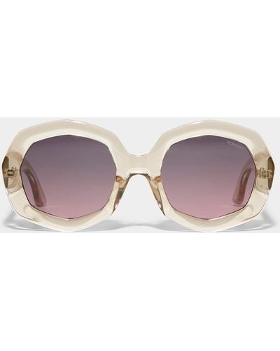Komono Amy Geo Round Sunglasses - Pink