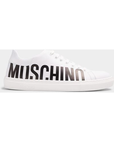Moschino Side Logo Court Sneakers Men - White
