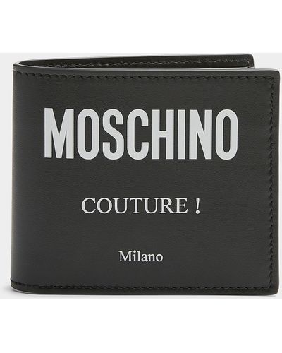 Moschino White Logo Wallet - Black