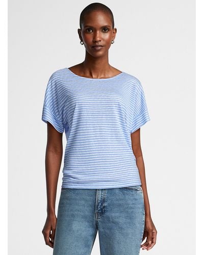 B.Young Contrasting Stripe Flowy T - Blue