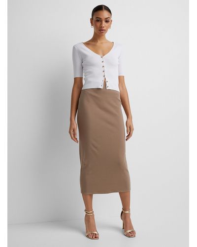 Icône Long Stretch Jersey Skirt - Natural