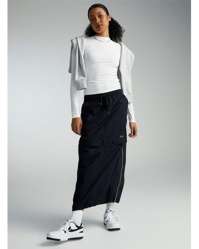 Nike White Stripes Parachute Skirt - Grey