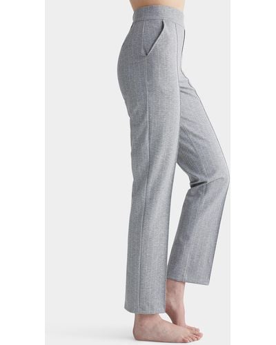 Hue Banker Stripe Straight legging - Gray