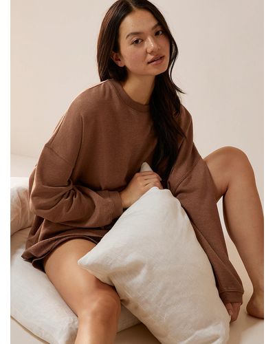 Miiyu Brushed Underside Lounge Sweatshirt - Brown