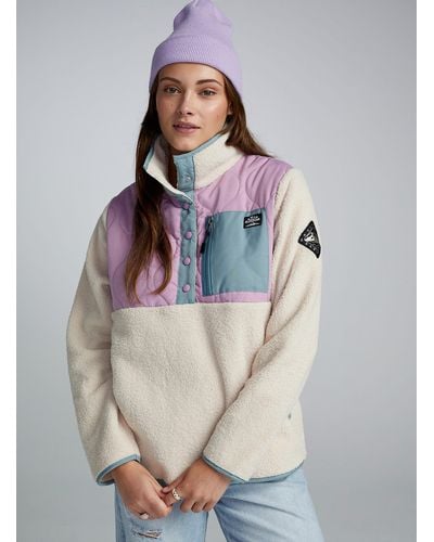 Notice The Reckless Lilac Fabric And Plush Sweater - Gray
