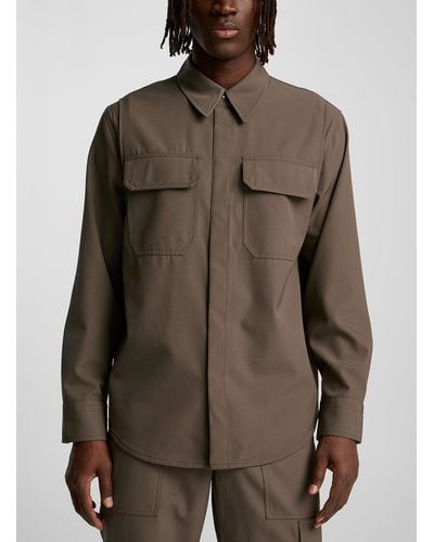 Helmut Lang Patch Pockets Military Shirt - Brown