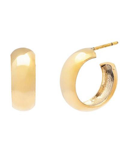 Obakki Upcycled Brass Small Sleek Golden Hoops - White