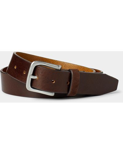 Le 31 Suede Loop Italian Leather Belt - Brown