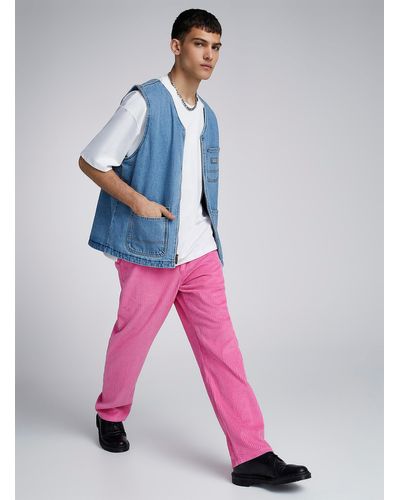Noon Goons Candy Pink Cordoroy Pant Straight Fit