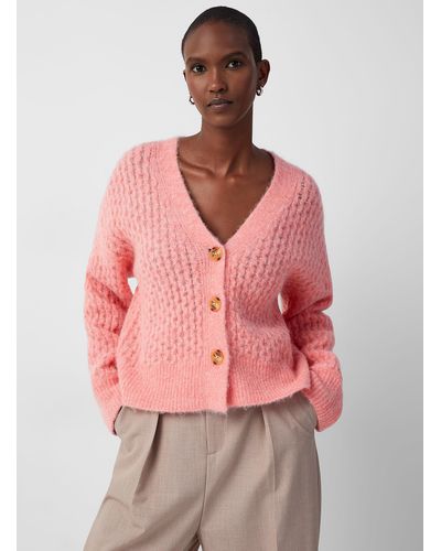 Inwear Olisse Touch Of Alpaca Chunky Knit Cardigan - Pink