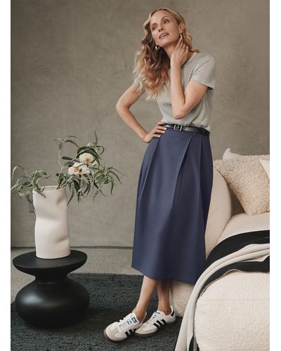 Contemporaine Pleated Midi Skirt - Grey