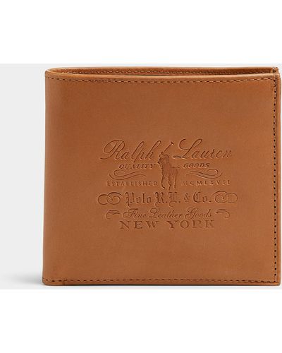 Polo Ralph Lauren Embossed Retro Logo Leather Wallet - Brown