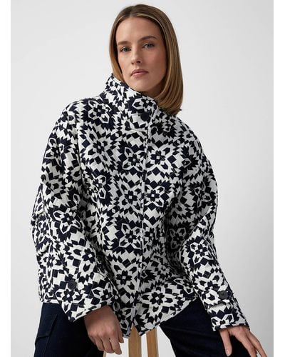 Soaked In Luxury Dottir Contrast Mosaic Quilted Jacket - White