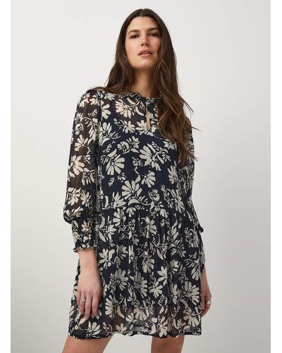 Part Two Fallie Floral Silhouettes Chiffon Dress - Multicolor