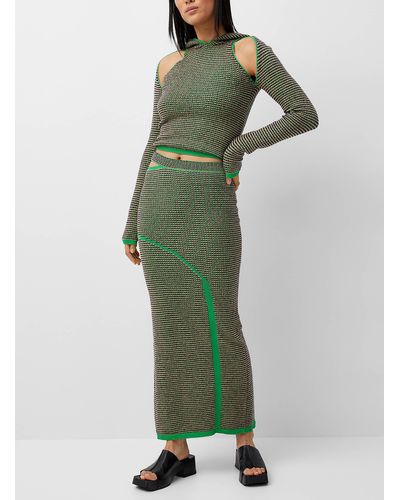 Eckhaus Latta Pixel Knit Skirt - Green