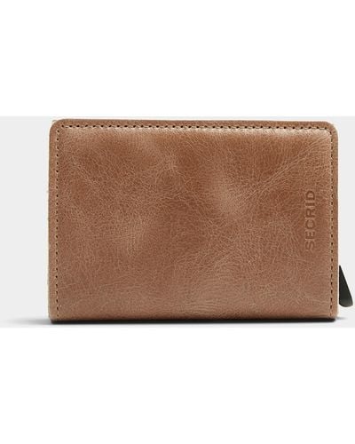 Secrid Vintage Leather Mini Wallet - Brown