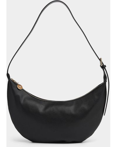 Ela Minimalist Crescent Bag - Black