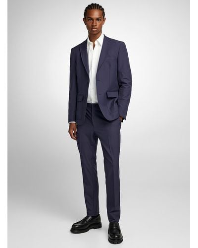 Calvin Klein Stretch Twill Navy Suit Slim Fit - Blue
