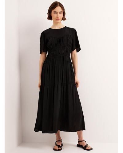 Soaked In Luxury Brielle Ruched Waist Tiered Dress - Black