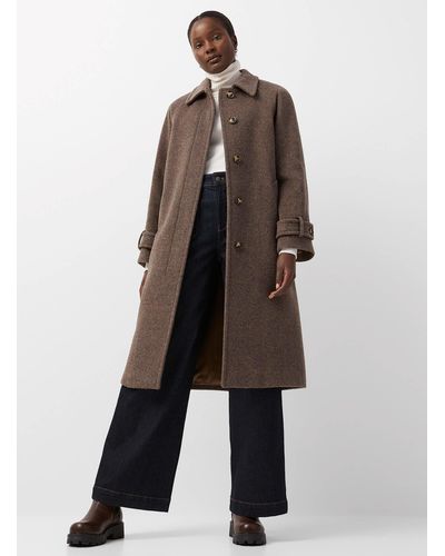 Contemporaine Wool And Mohair Raglan Overcoat - Brown