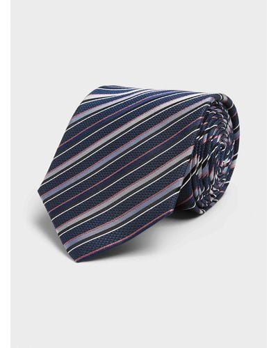 Le 31 Colourful Diagonal Stripe Tie - Blue