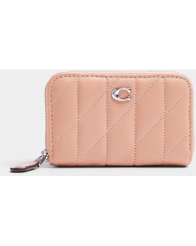 COACH Small Geometric Quilted Leather Wallet - Pink
