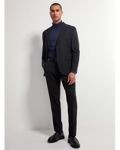 Le 31 Solid Marzotto Wool Stretch Suit London Fit - Blue