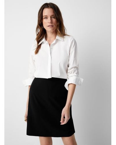 Contemporaine Suiting Crepe Straight Skirt - White